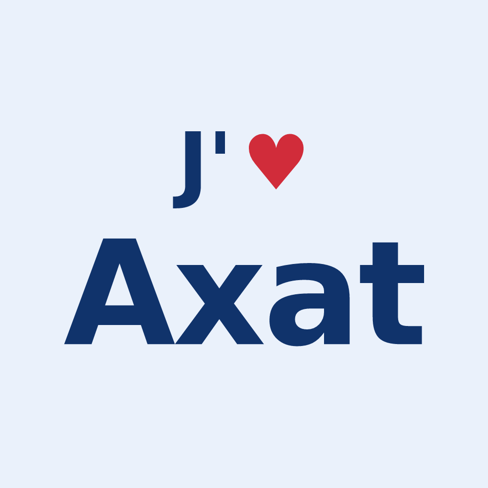 Sticker personnalisé Axat — design J'aime Axat