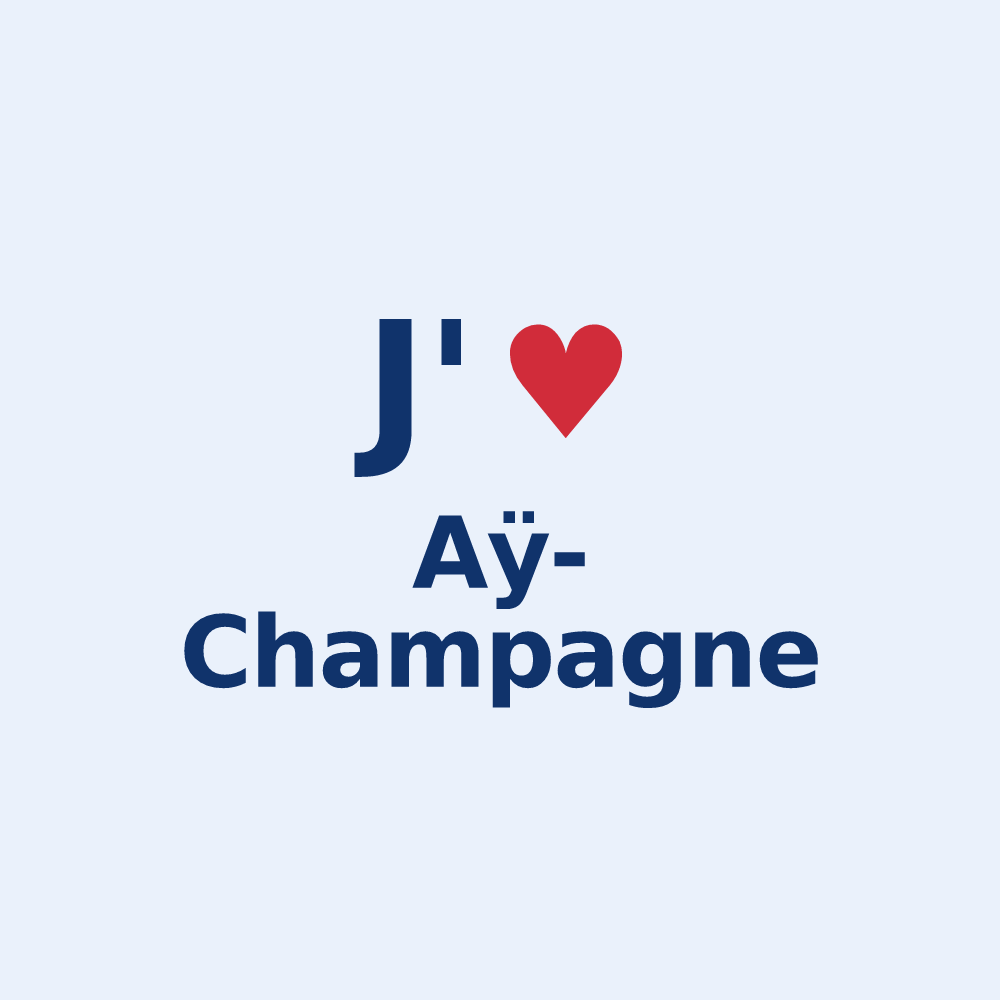 Sticker personnalisé Aÿ-Champagne — design J'aime Aÿ-Champagne