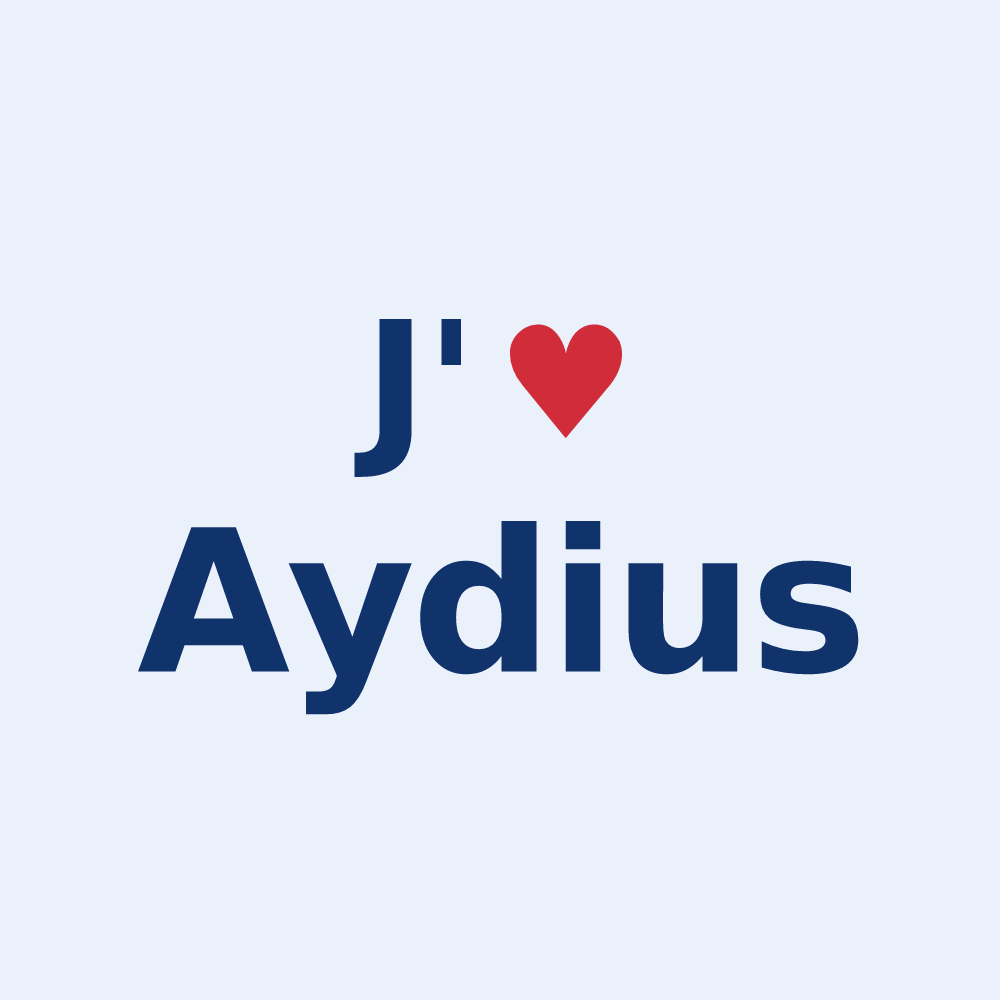Sticker personnalisé Aydius — design J'aime Aydius