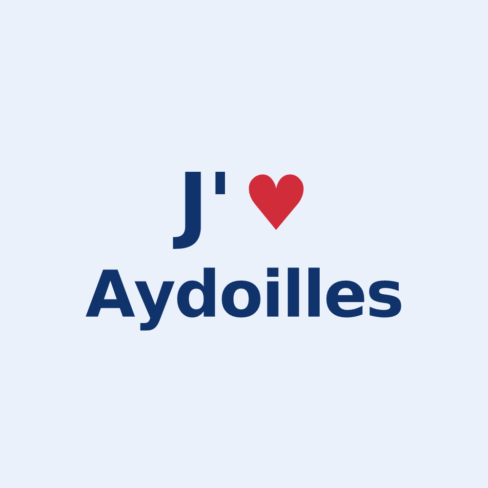 Sticker personnalisé Aydoilles — design J'aime Aydoilles