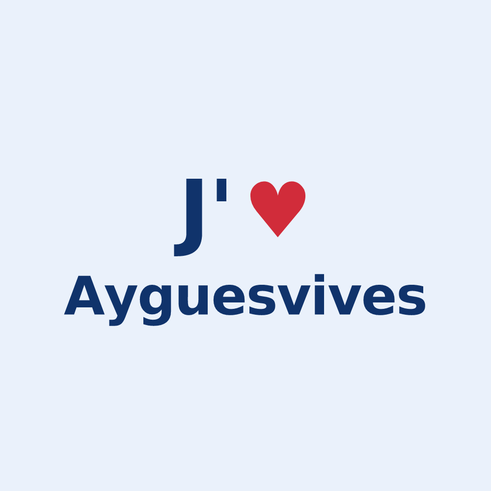 Sticker personnalisé Ayguesvives — design J'aime Ayguesvives