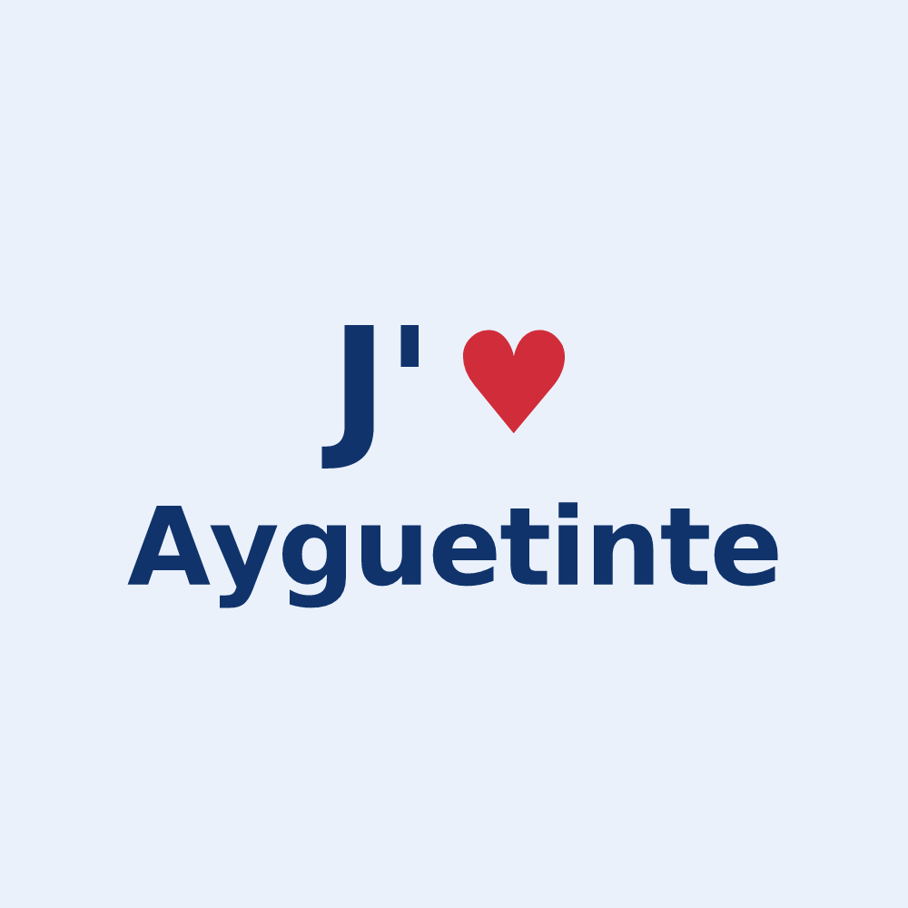 Sticker personnalisé Ayguetinte — design J'aime Ayguetinte