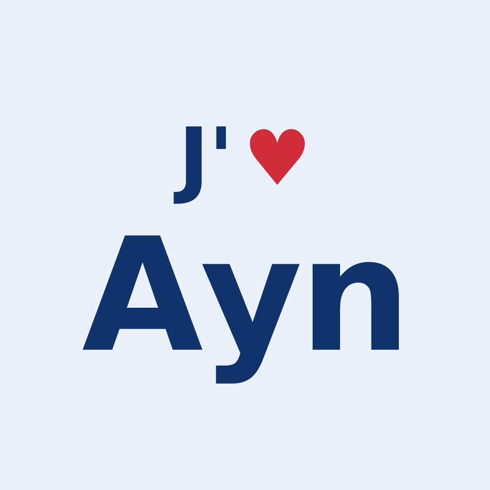 Sticker personnalisé Ayn — design J'aime Ayn