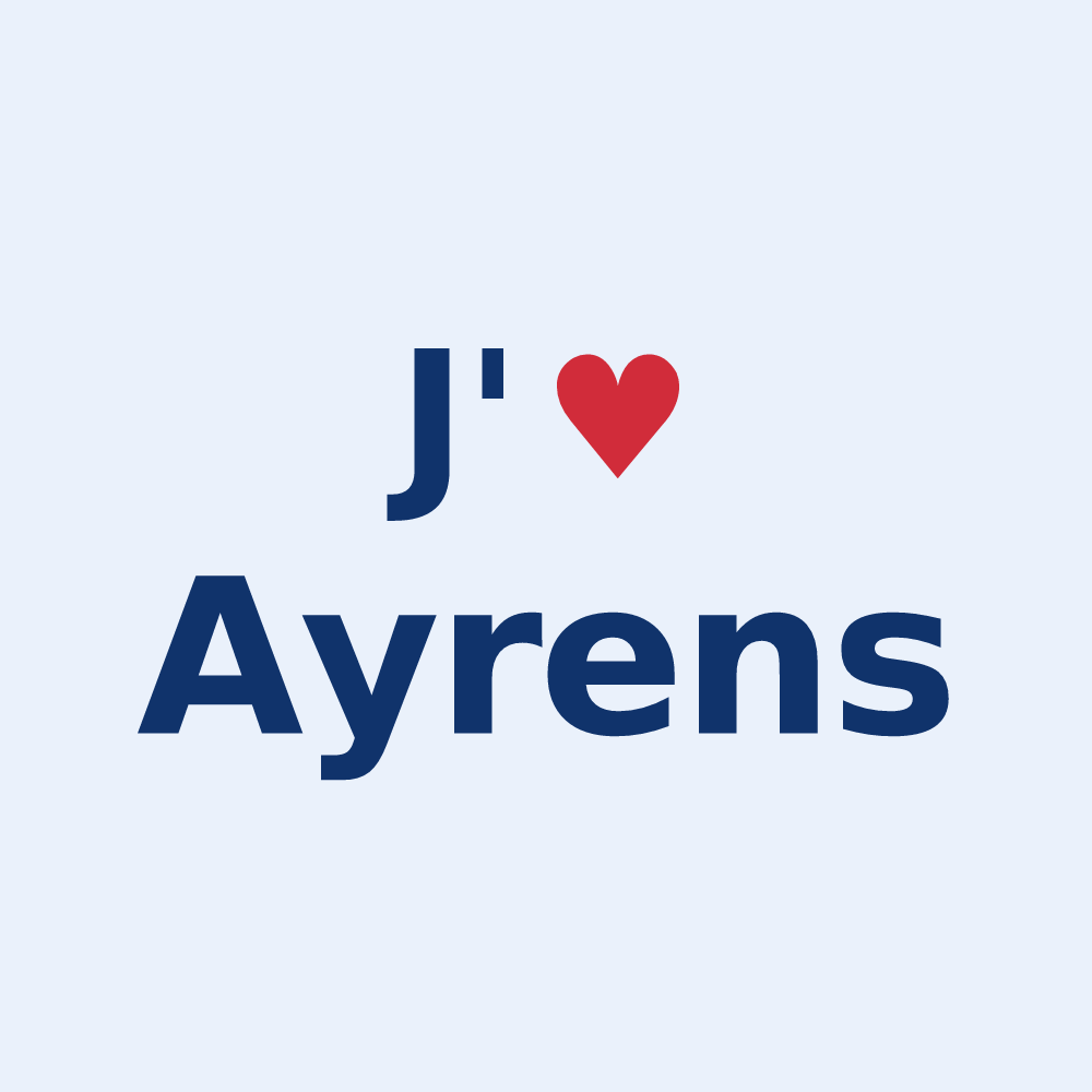 Sticker personnalisé Ayrens — design J'aime Ayrens