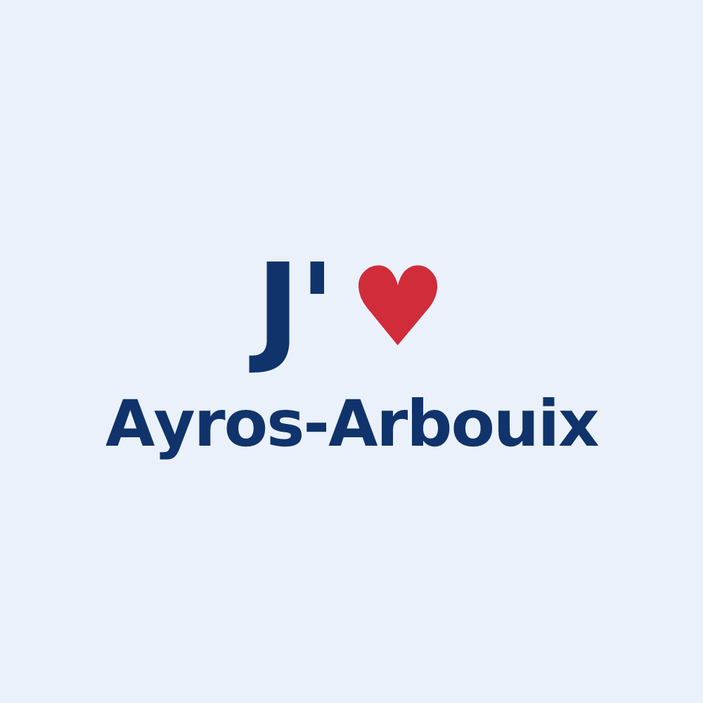 Sticker personnalisé Ayros-Arbouix — design J'aime Ayros-Arbouix