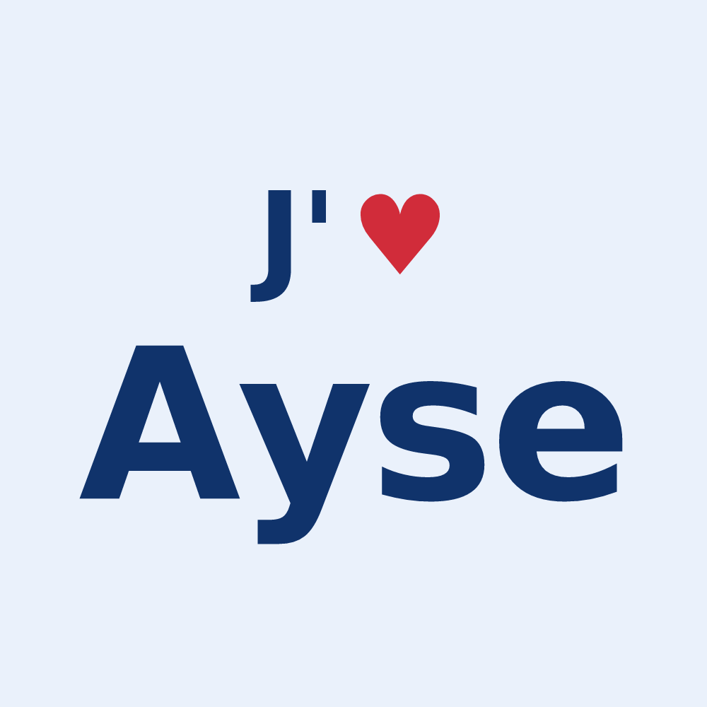 Sticker personnalisé Ayse — design J'aime Ayse