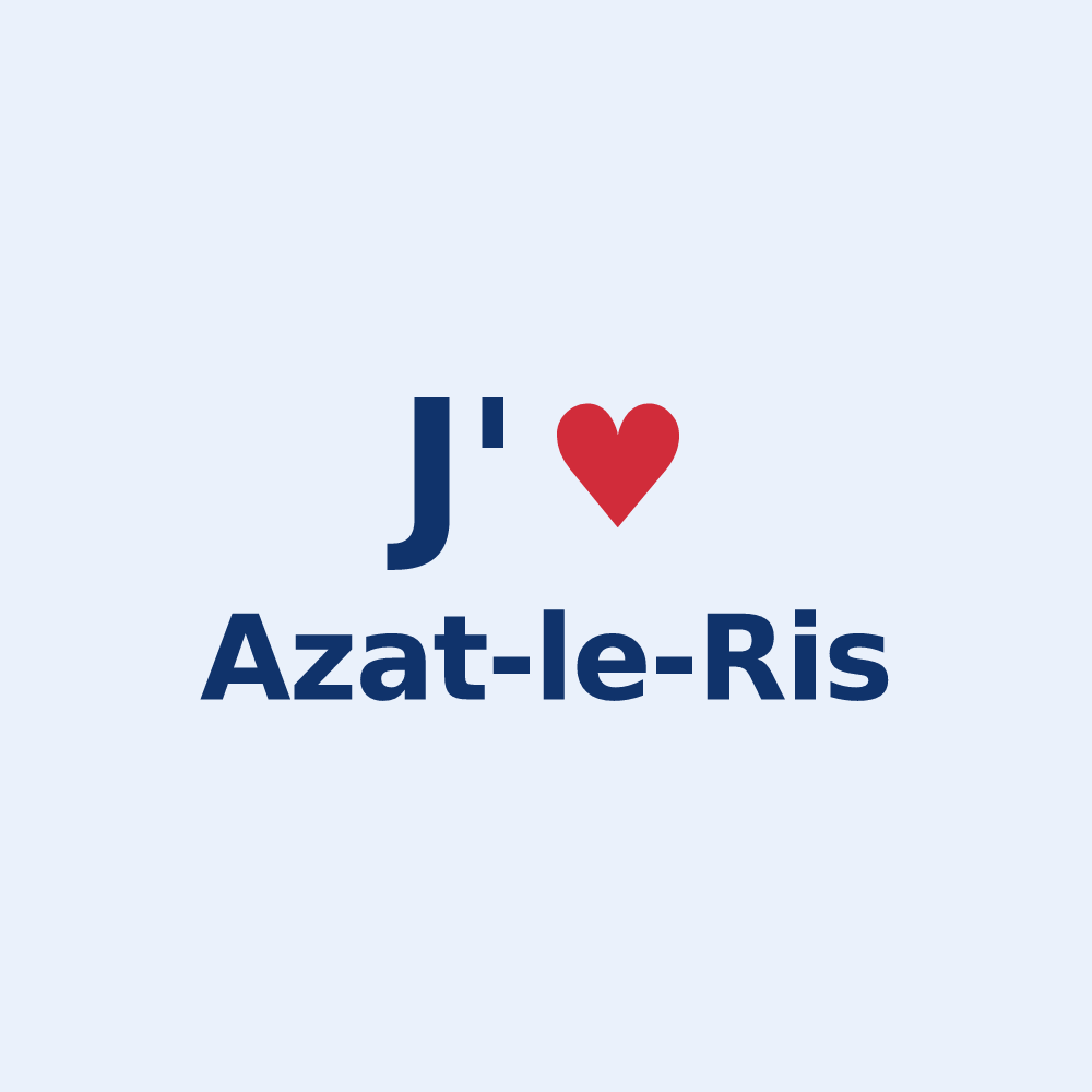 Sticker personnalisé Azat-le-Ris — design « J'aime Azat-le-Ris » imprimé sur le sticker