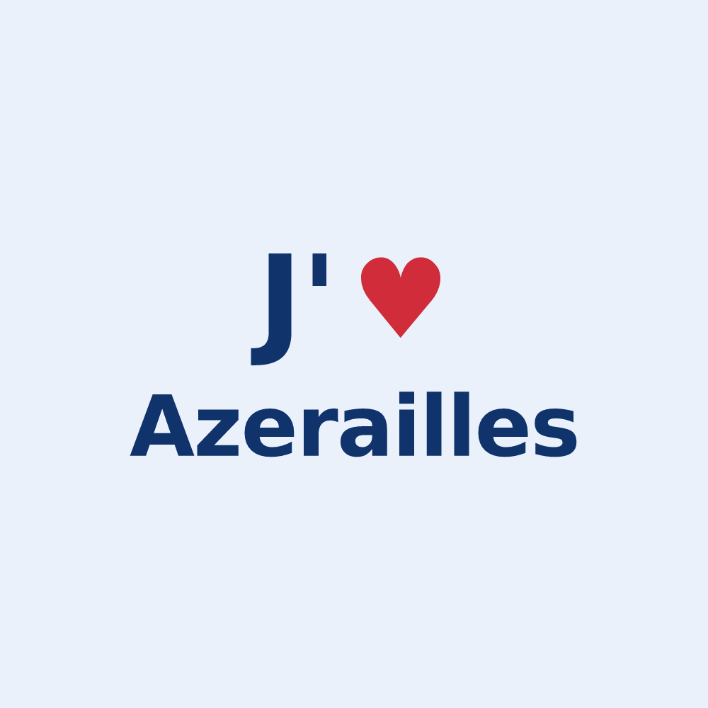 Sticker personnalisé Azerailles — design « J'aime Azerailles » imprimé sur le sticker