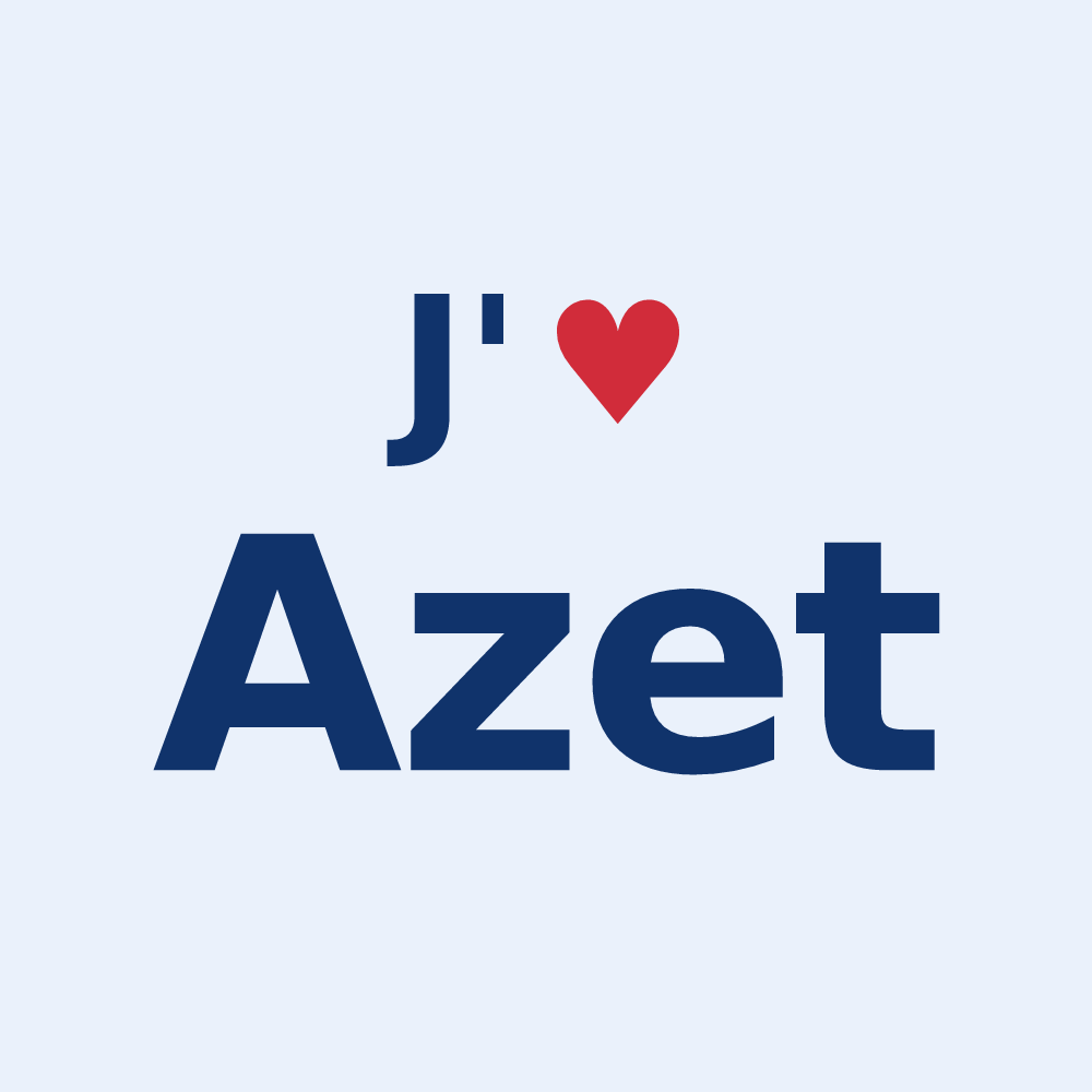 Sticker personnalisé Azet — design J'aime Azet
