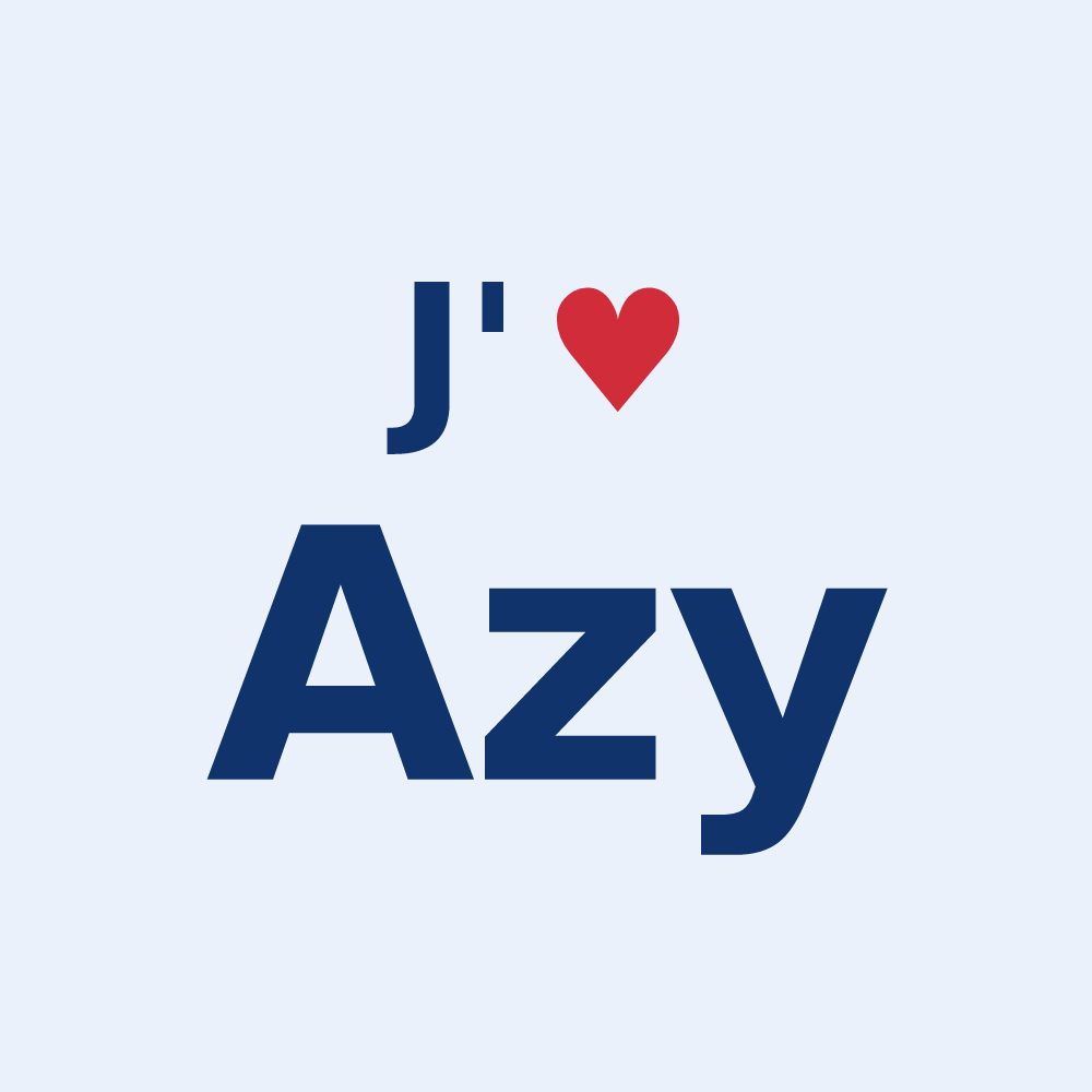Sticker personnalisé Azy — design J'aime Azy