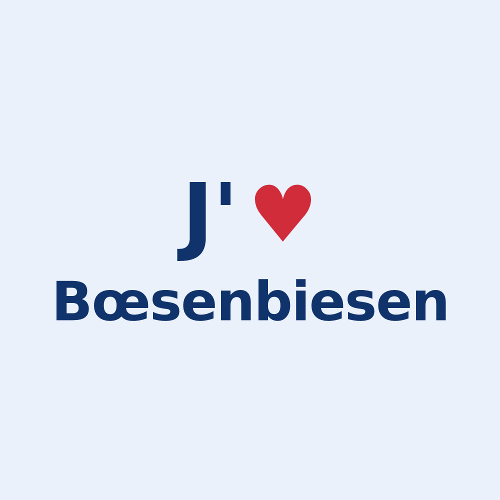 Sticker personnalisé Bœsenbiesen — design J'aime Bœsenbiesen