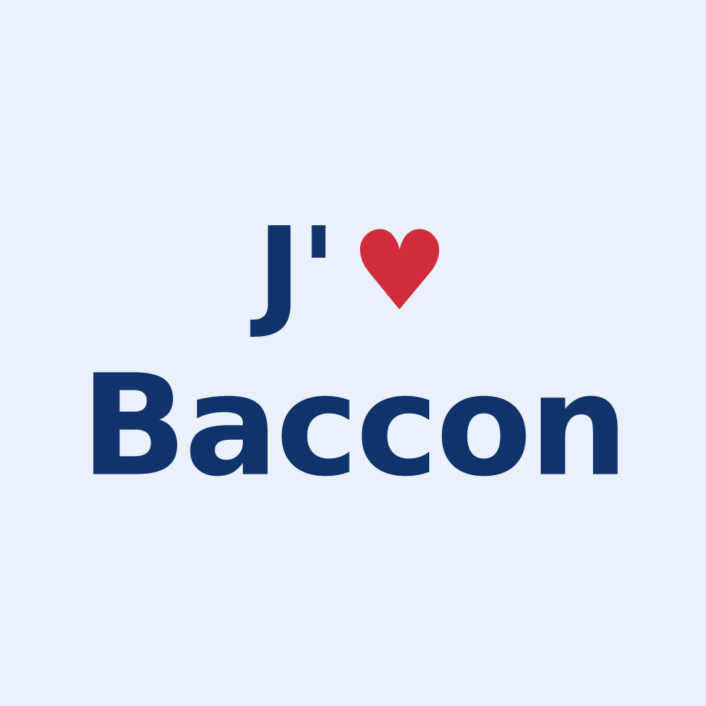 Sticker personnalisé Baccon — design J'aime Baccon