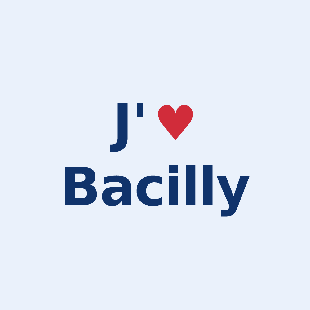 Sticker personnalisé Bacilly — design J'aime Bacilly