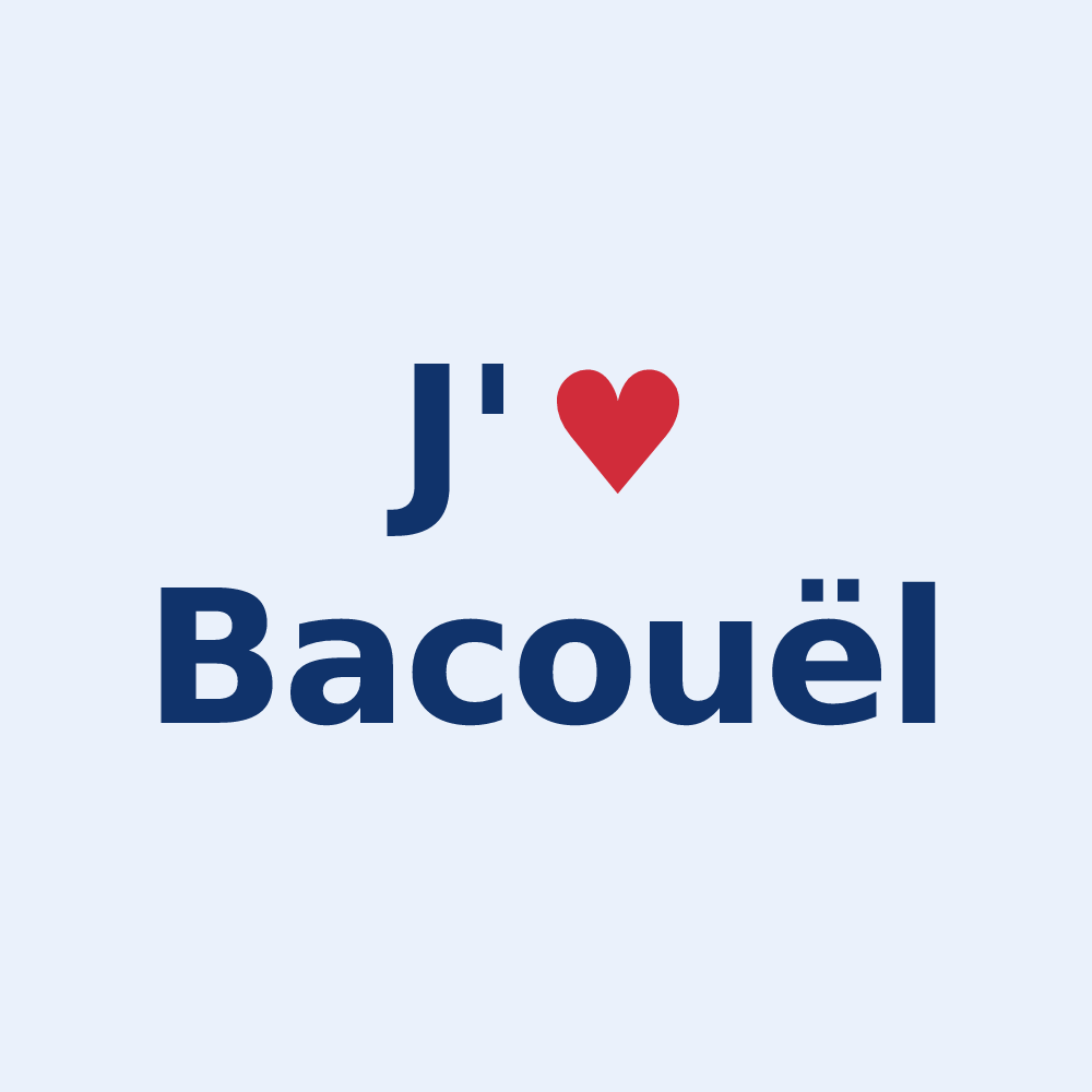 Sticker personnalisé Bacouël — design J'aime Bacouël