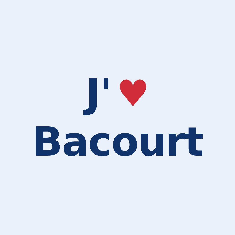 Sticker personnalisé Bacourt — design J'aime Bacourt