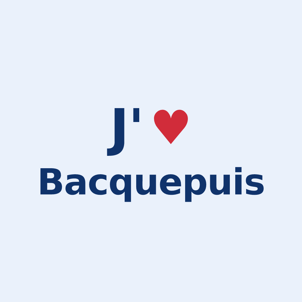 Sticker personnalisé Bacquepuis — design J'aime Bacquepuis