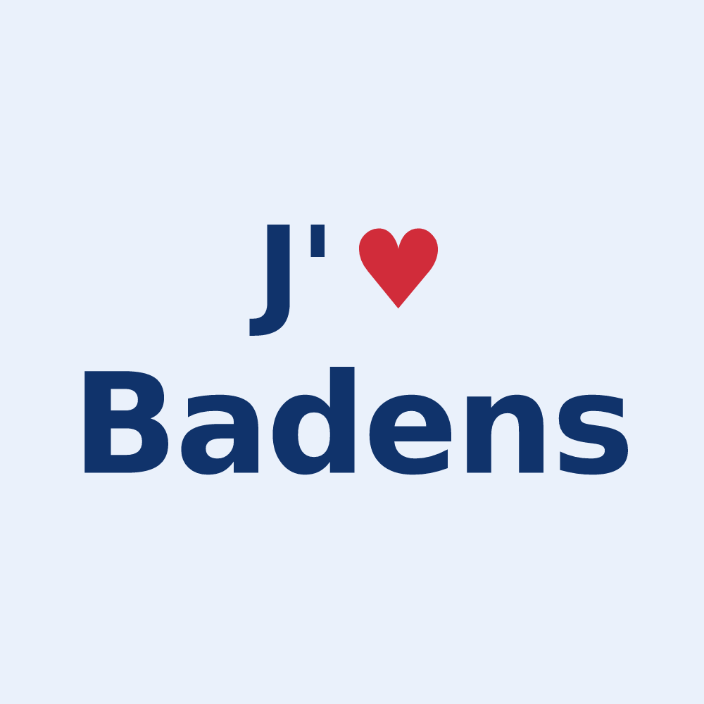 Sticker personnalisé Badens — design J'aime Badens