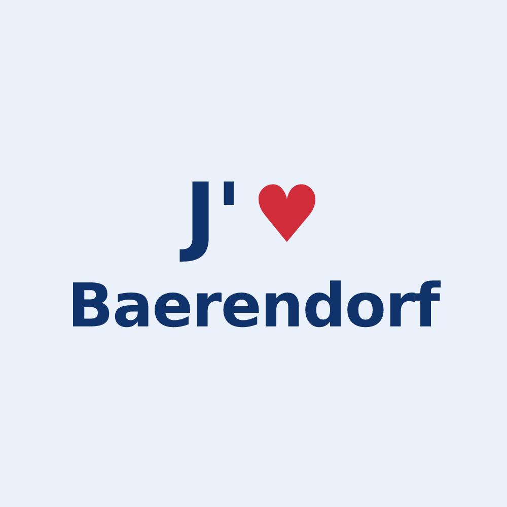 Sticker personnalisé Baerendorf — design J'aime Baerendorf