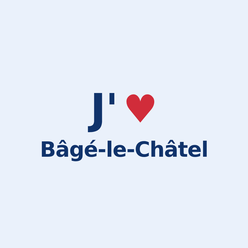Sticker personnalisé Bâgé-le-Châtel — design J'aime Bâgé-le-Châtel
