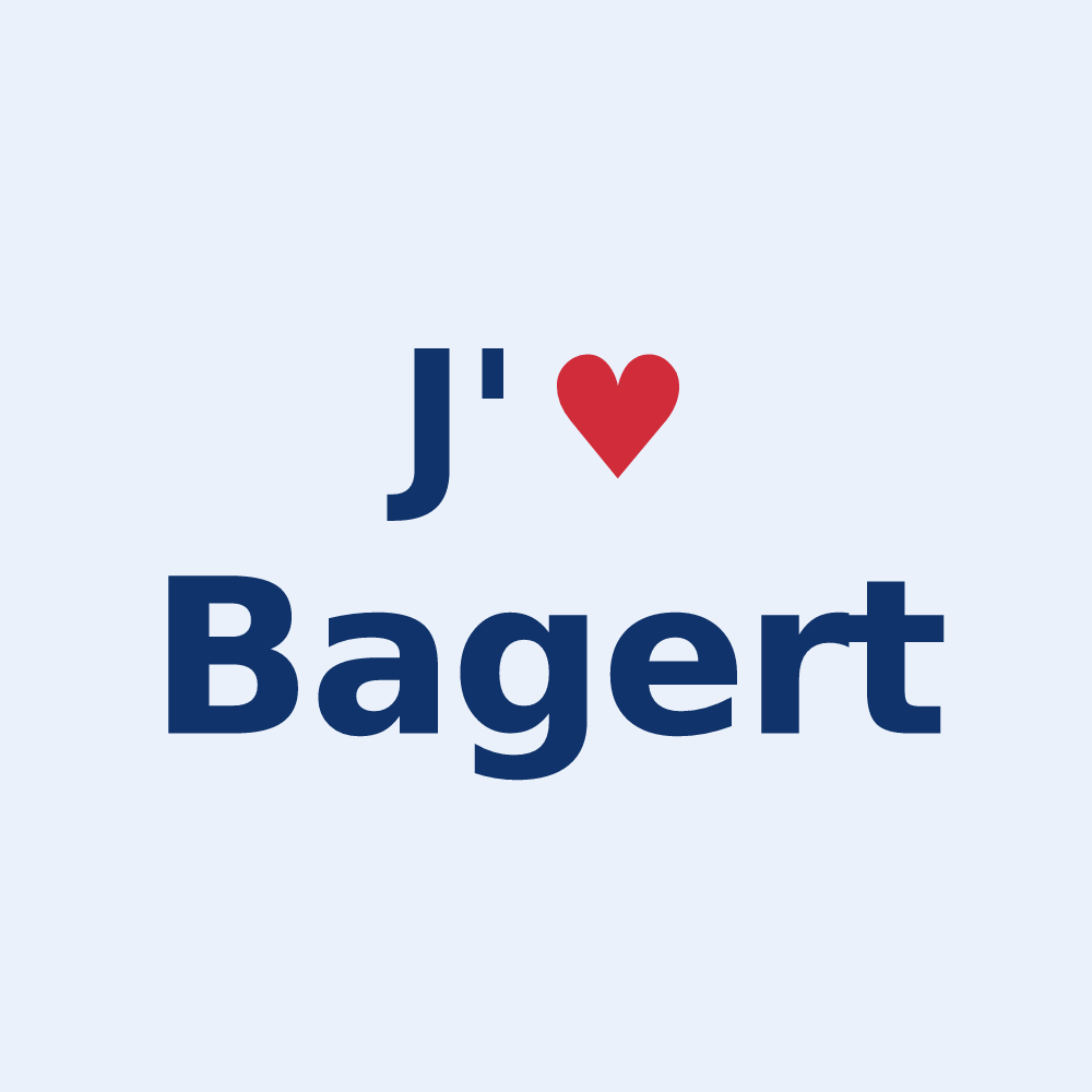 Sticker personnalisé Bagert — design J'aime Bagert