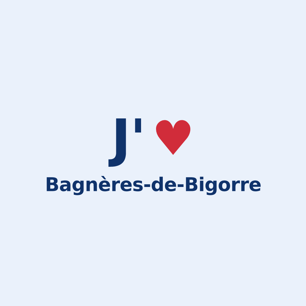 Sticker personnalisé Bagnères-de-Bigorre — design J'aime Bagnères-de-Bigorre
