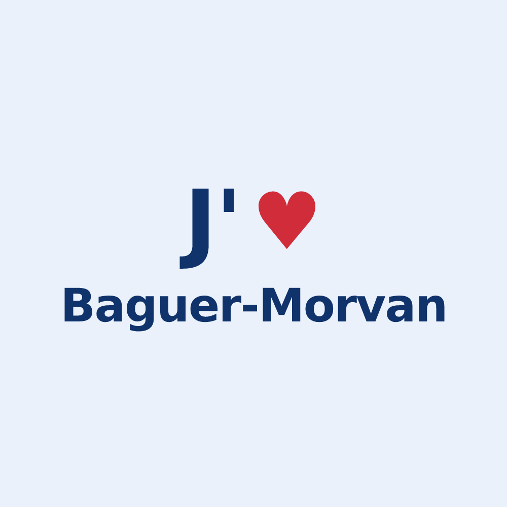 Sticker personnalisé Baguer-Morvan — design J'aime Baguer-Morvan