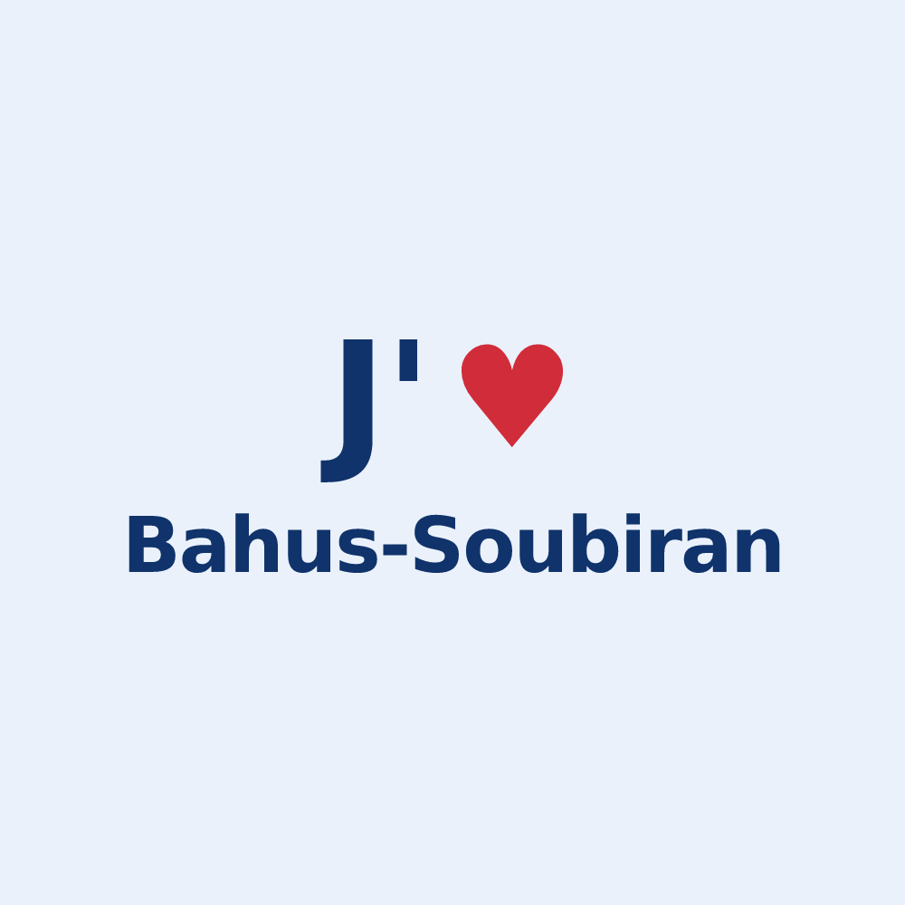 Sticker personnalisé Bahus-Soubiran — design « J'aime Bahus-Soubiran » imprimé sur le sticker