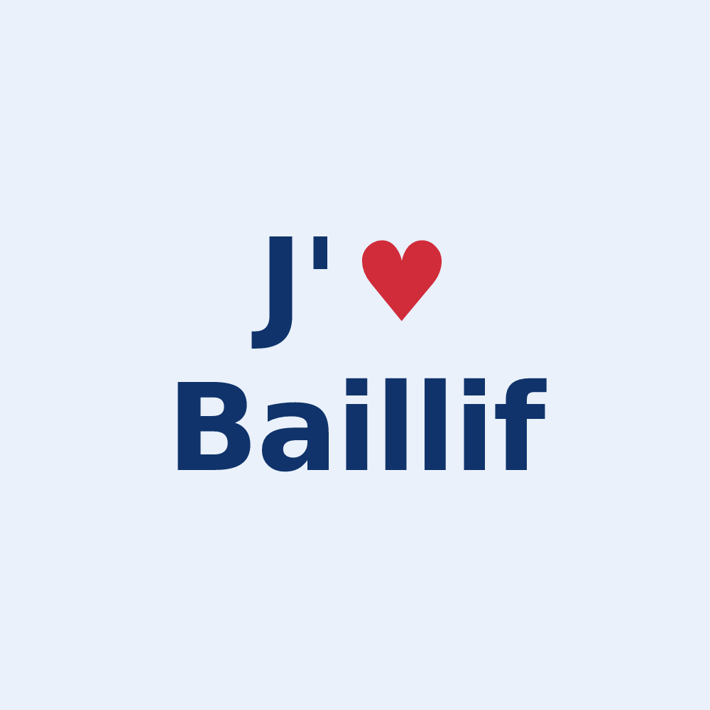 Sticker personnalisé Baillif — design « J'aime Baillif » imprimé sur le sticker