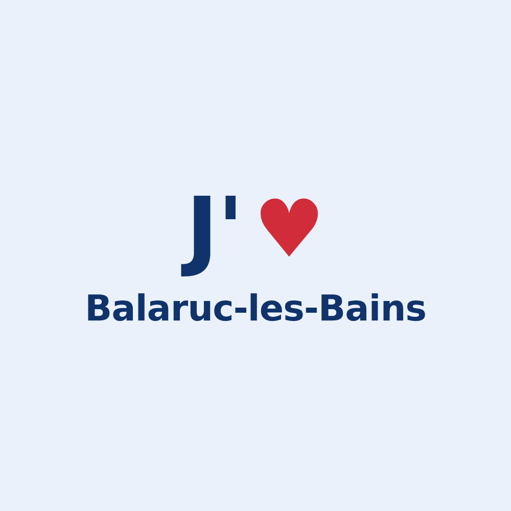 Sticker personnalisé Balaruc-les-Bains — design « J'aime Balaruc-les-Bains » imprimé sur le sticker
