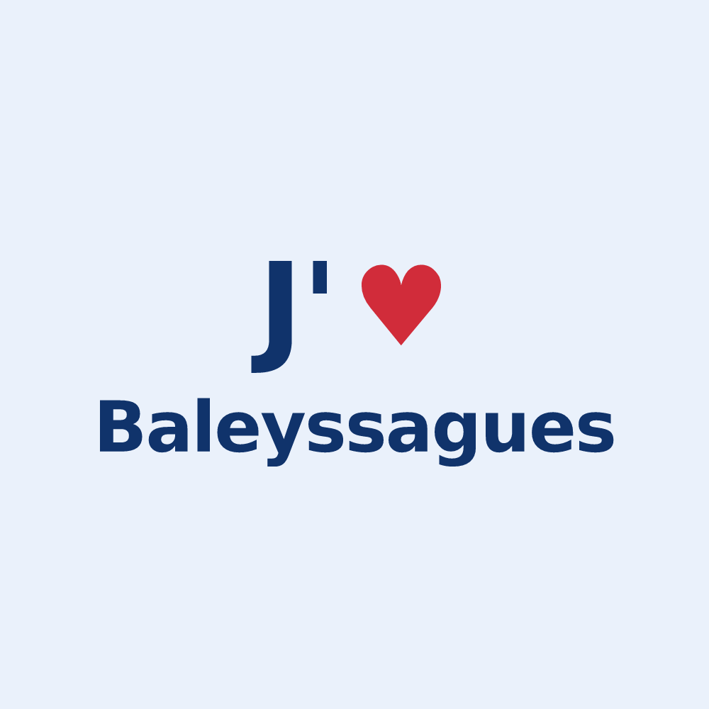 Sticker personnalisé Baleyssagues — design J'aime Baleyssagues