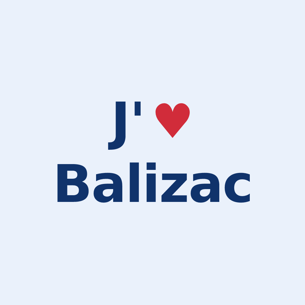 Sticker personnalisé Balizac — design J'aime Balizac