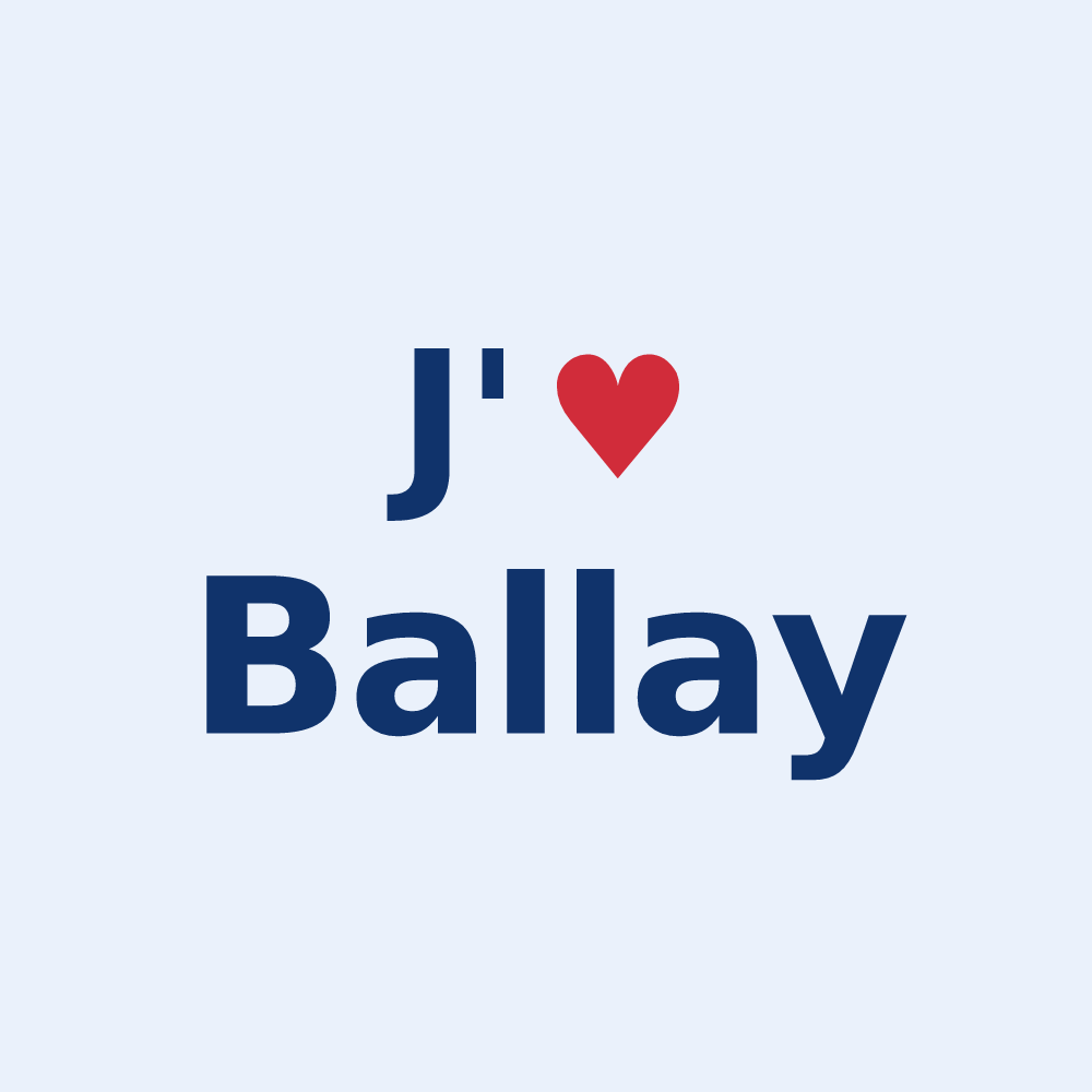 Sticker personnalisé Ballay — design J'aime Ballay