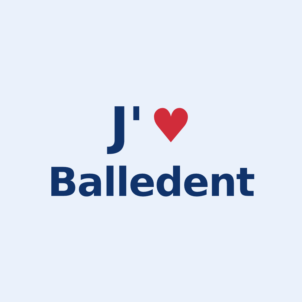 Sticker personnalisé Balledent — design J'aime Balledent