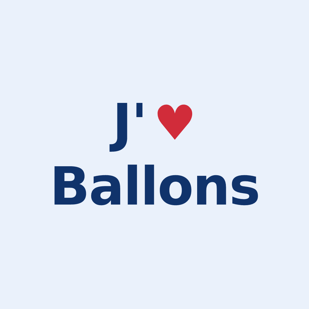 Sticker personnalisé Ballons — design « J'aime Ballons » imprimé sur le sticker