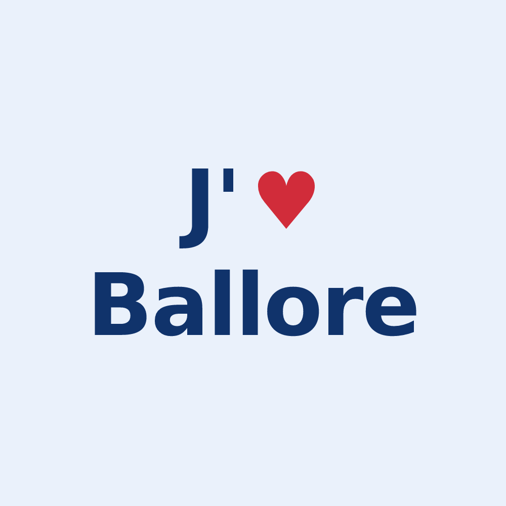 Sticker personnalisé Ballore — design J'aime Ballore