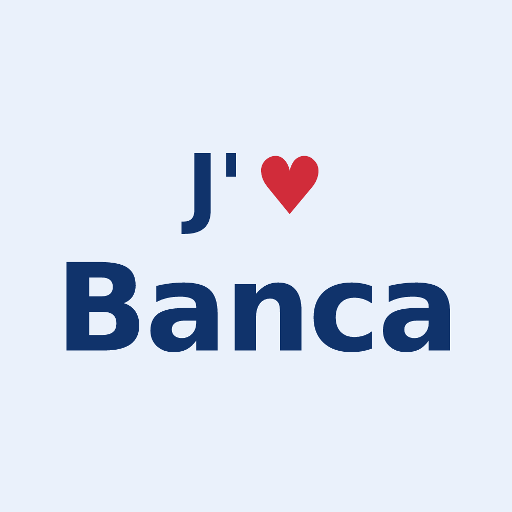 Sticker personnalisé Banca — design J'aime Banca