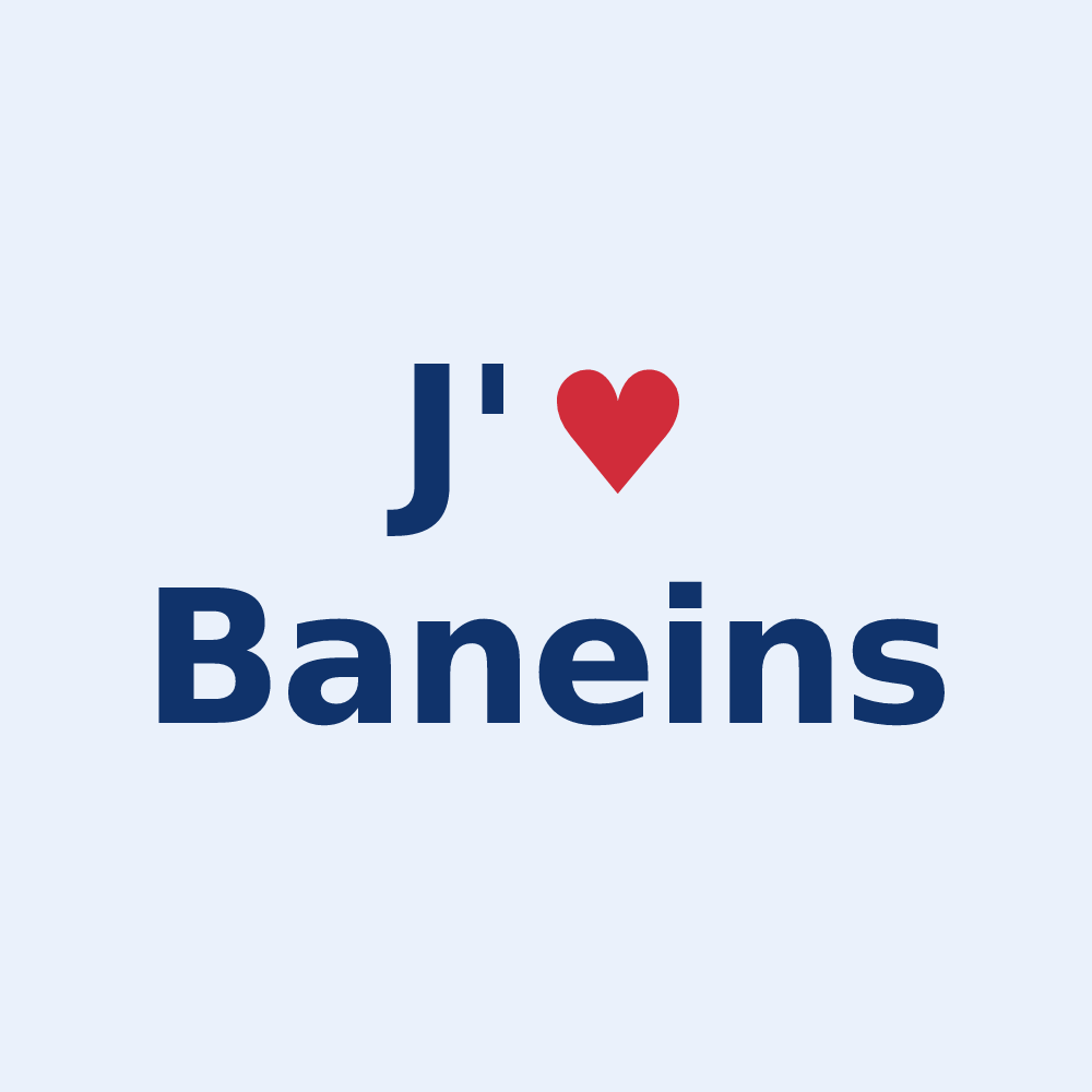 Sticker personnalisé Baneins — design « J'aime Baneins » imprimé sur le sticker