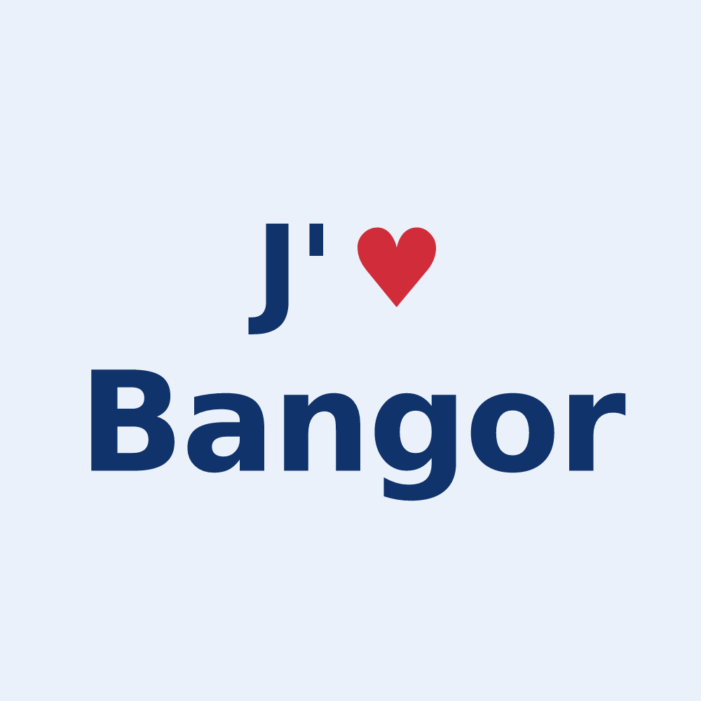 Sticker personnalisé Bangor — design J'aime Bangor