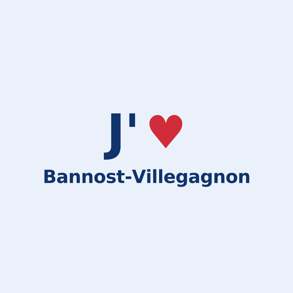 Sticker personnalisé Bannost-Villegagnon — design J'aime Bannost-Villegagnon