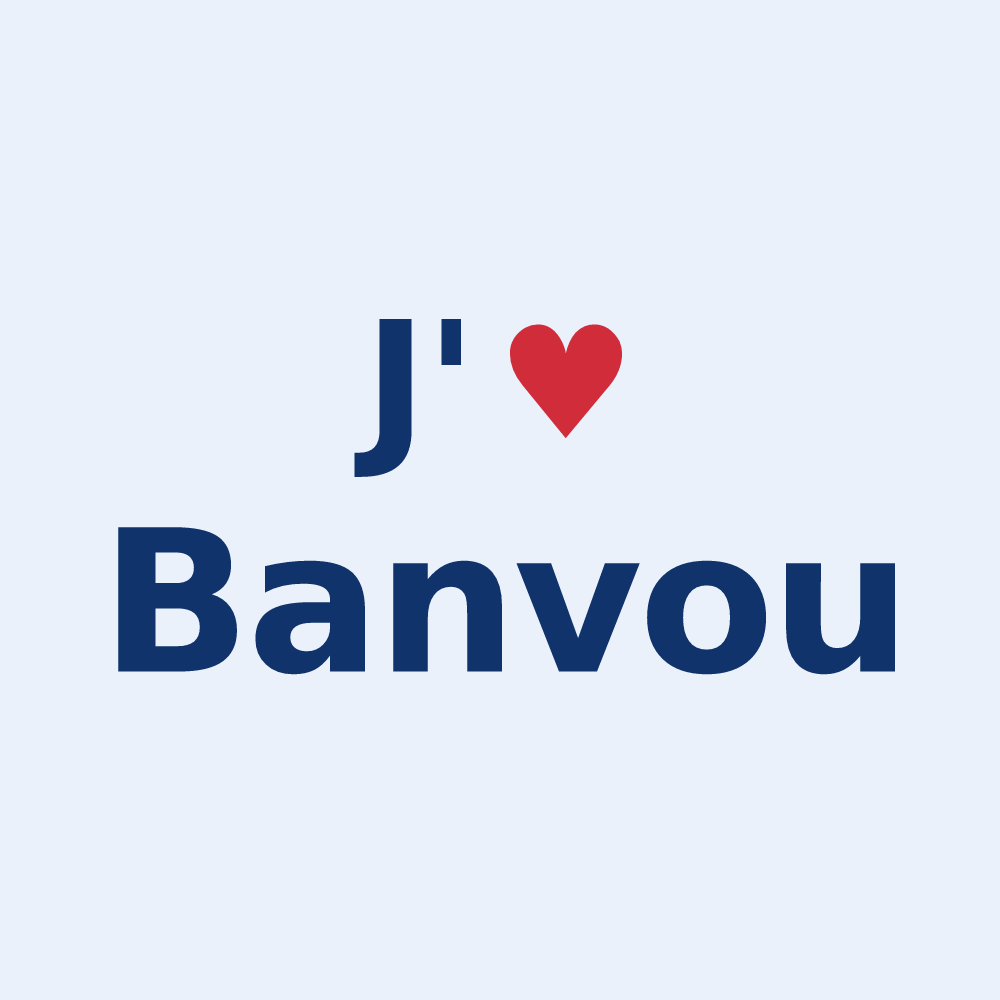 Sticker personnalisé Banvou — design J'aime Banvou