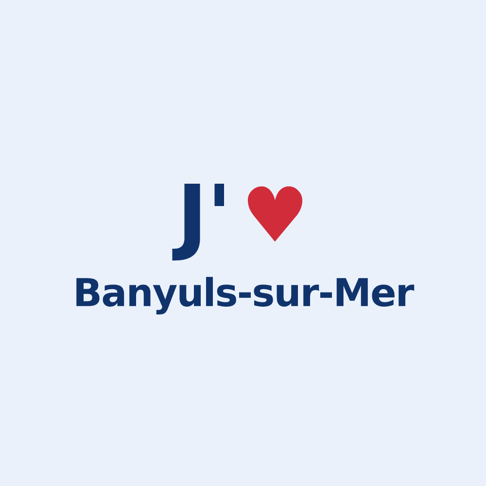 Sticker personnalisé Banyuls-sur-Mer — design J'aime Banyuls-sur-Mer