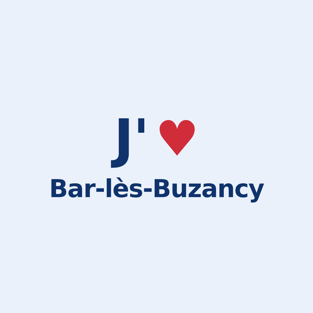 Sticker personnalisé Bar-lès-Buzancy — design « J'aime Bar-lès-Buzancy » imprimé sur le sticker