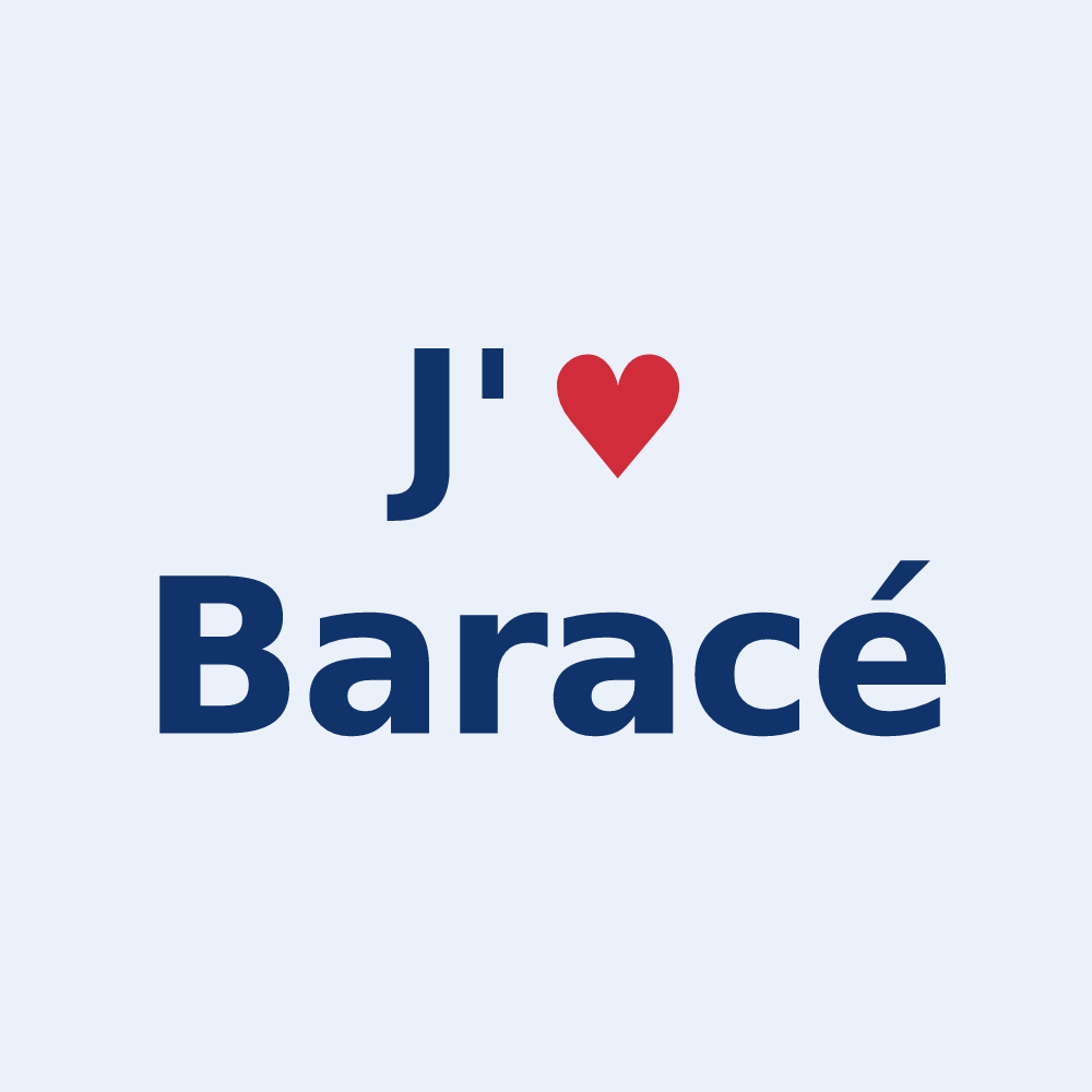 Sticker personnalisé Baracé — design J'aime Baracé