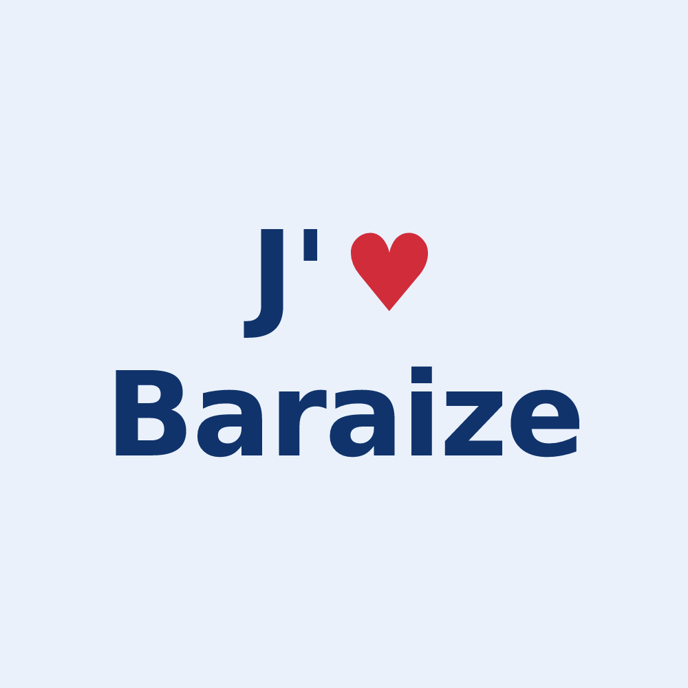 Sticker personnalisé Baraize — design J'aime Baraize