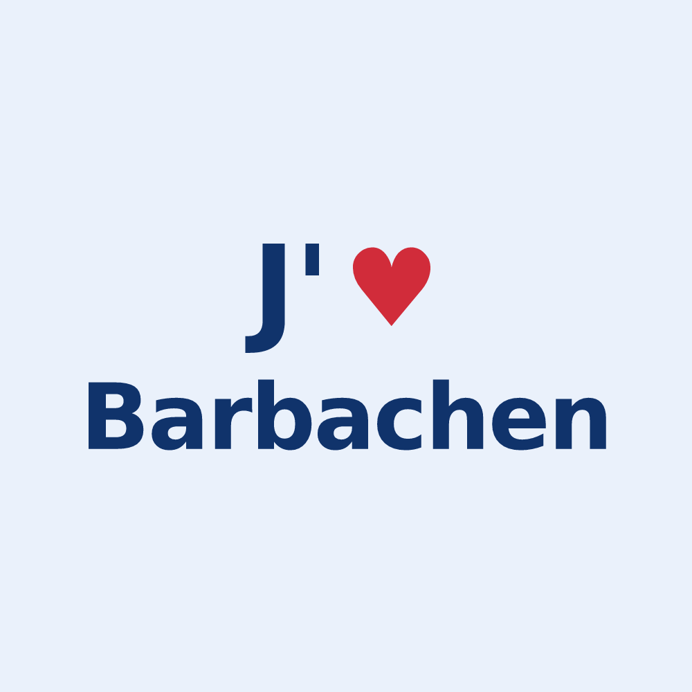Sticker personnalisé Barbachen — design « J'aime Barbachen » imprimé sur le sticker