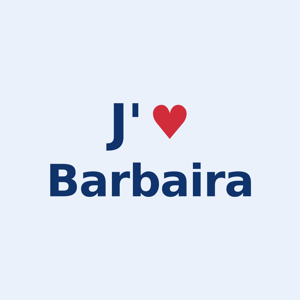 Sticker personnalisé Barbaira — design « J'aime Barbaira » imprimé sur le sticker