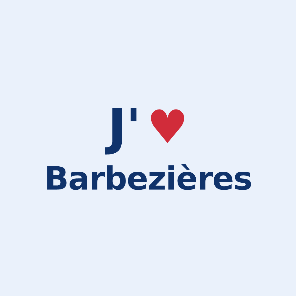 Sticker personnalisé Barbezières — design J'aime Barbezières