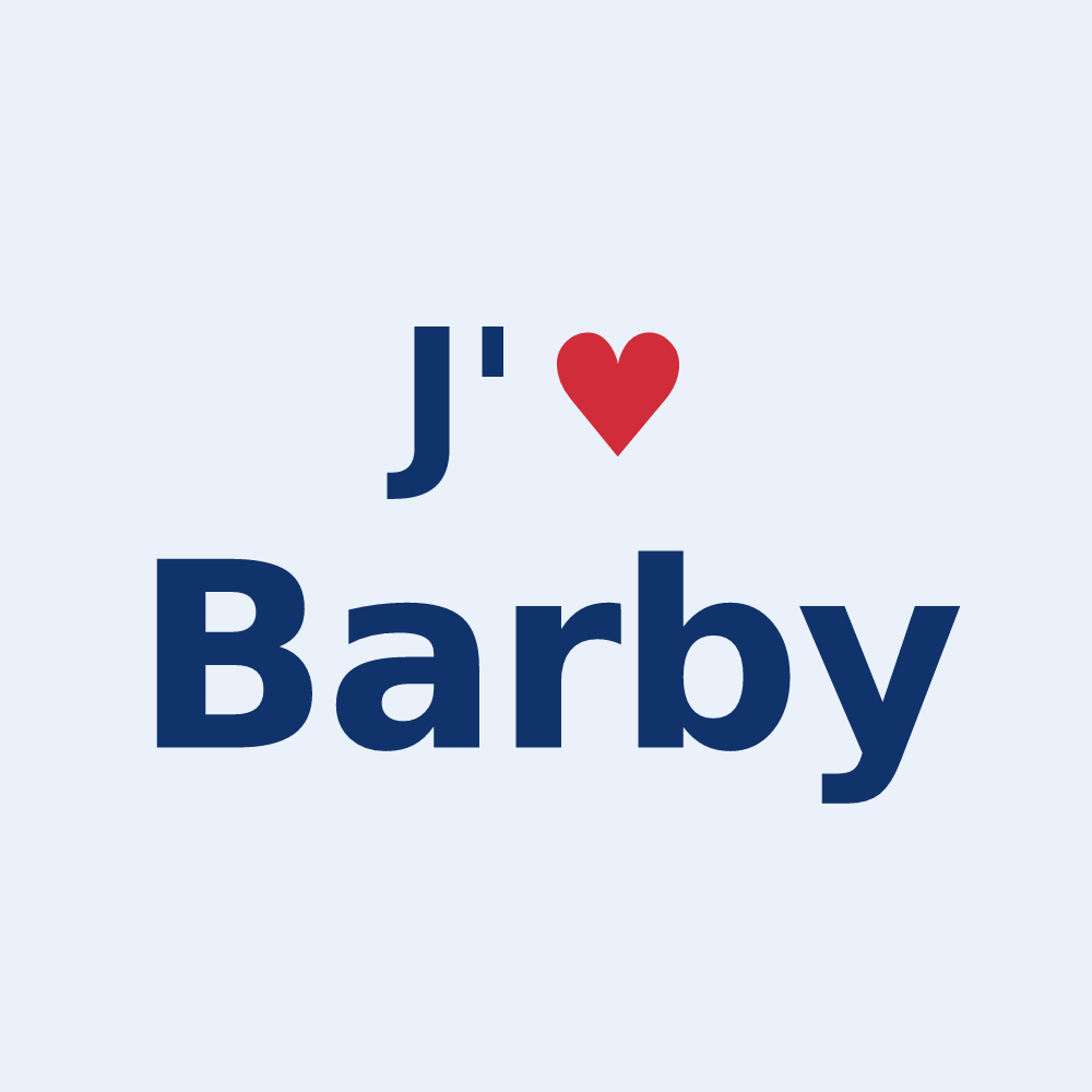 Sticker personnalisé Barby — design J'aime Barby
