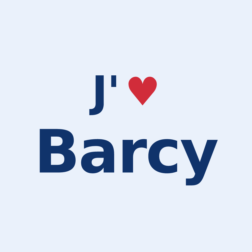 Sticker personnalisé Barcy — design J'aime Barcy