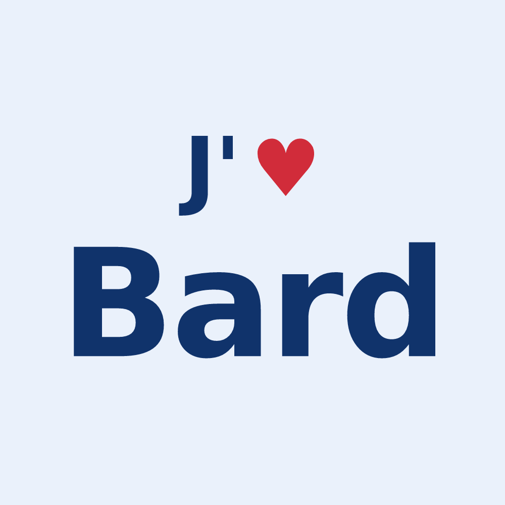 Sticker personnalisé Bard — design « J'aime Bard » imprimé sur le sticker